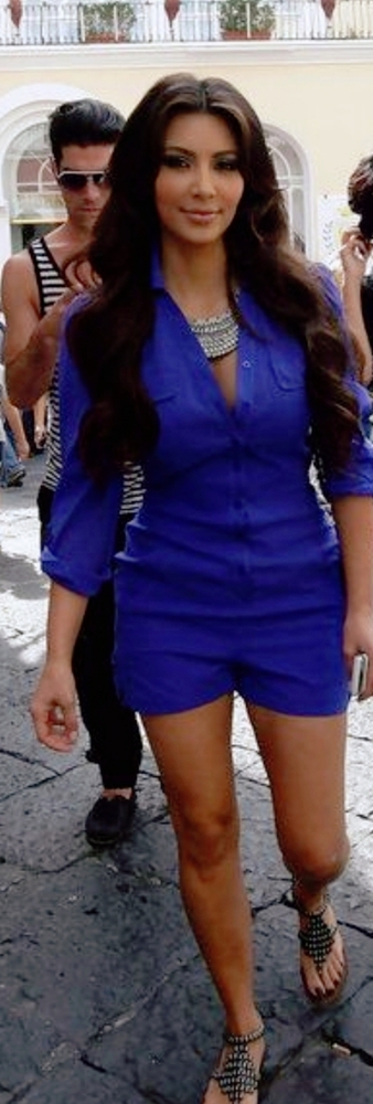 BEBE Kardashian Silk Shirt Romper